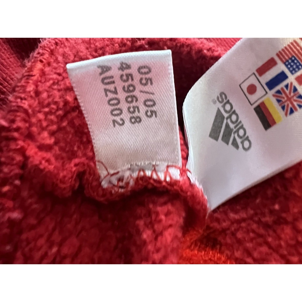 Adidas Hoodie Mens Large Red Black Pullover Spell Out Athletic Sweatshirt - Picture 5 of 7